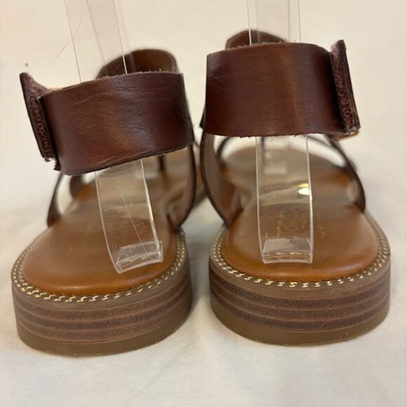 Franco Sarto Glenni Dark Brown Leather Strappy Thong Slingback Sandal Size 7M - Picture 5 of 11